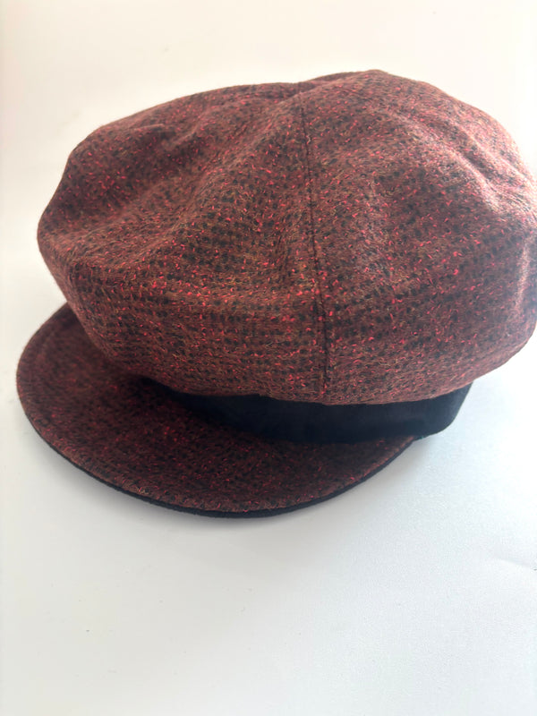 MUSH Tweed Newsboy Hat with Velvet Brim