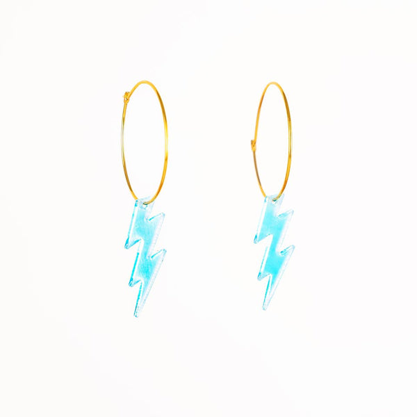 Lightning Bolt Hoop Earrings