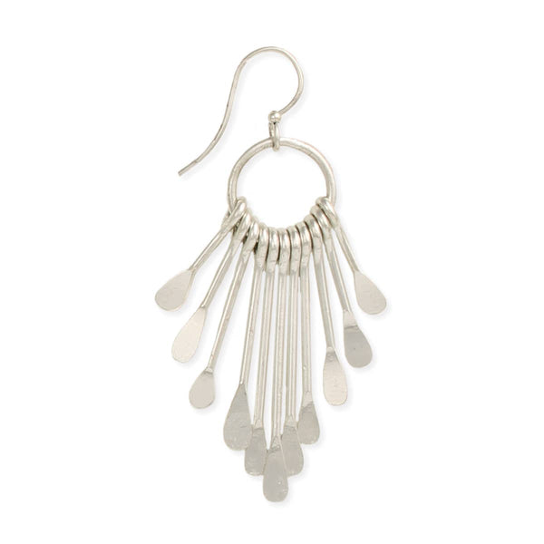 Silver Paddle Fringe Earring