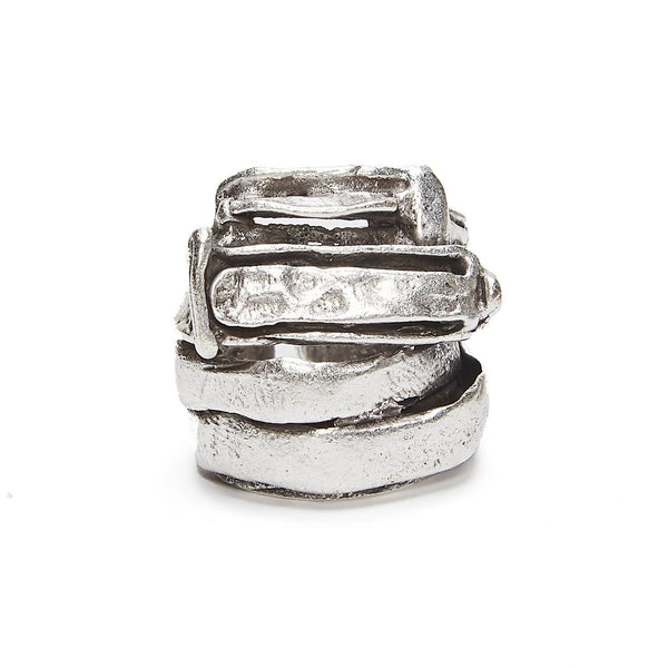 Handmade Brass Ring In Silver Plated-6859