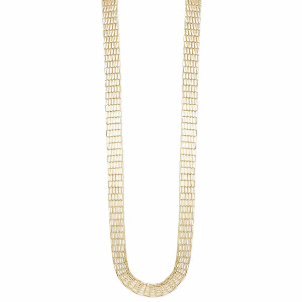 Gold Mesh Link Chain Necklace