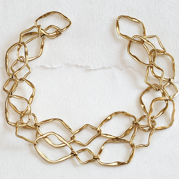 Atypic large link brass Chain link necklace