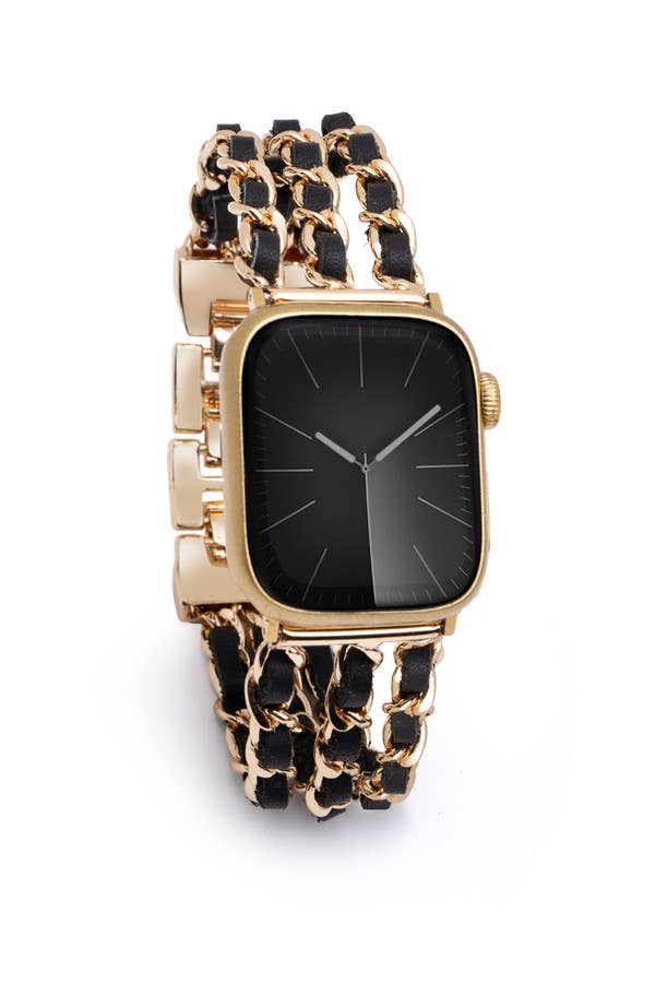 Leather Gold Chain Apple Watch Band