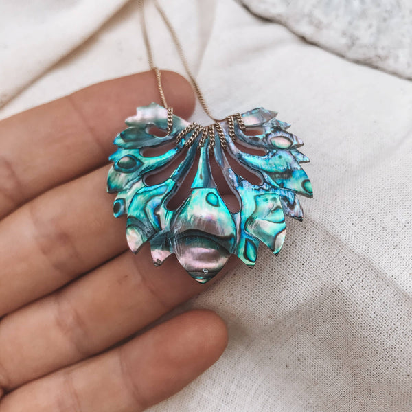 Hand Carved Abalone Shell Necklace