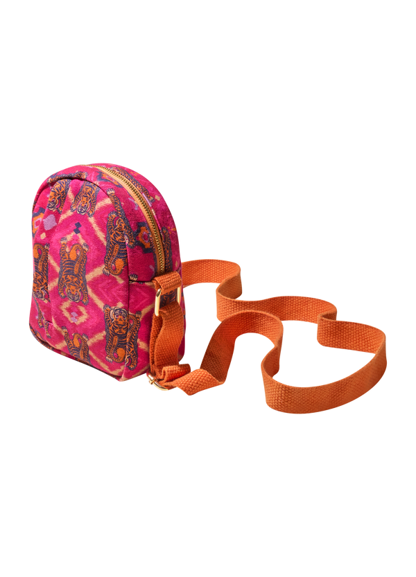 Canvas Out and About Bag - Ikat Tigers - Fuchsia