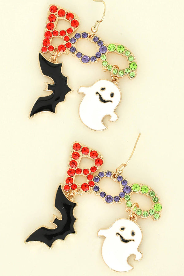 Halloween Themed Bats & Ghosts Enamel Earrings