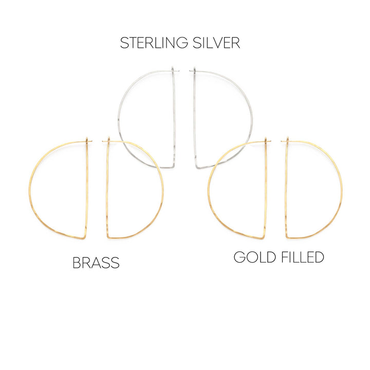 a pair of gold filled hoops and a pair of silver filled hoops