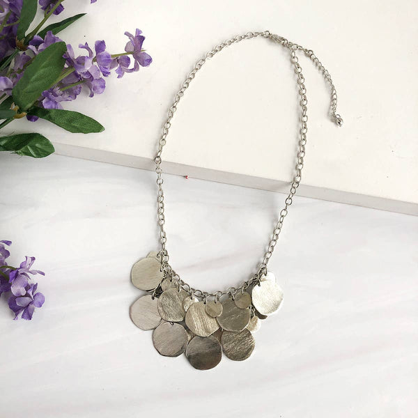Cascading Disc Necklace - Silver