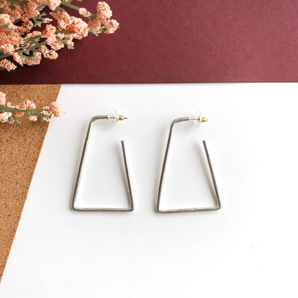 Isosceles Hoops - Silver