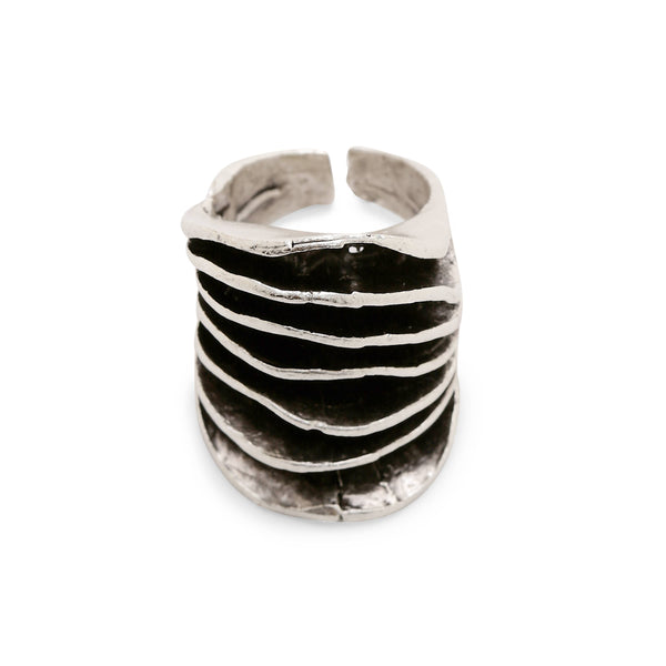 Handmade Brass Ring In Silver Plated - ZRC-182