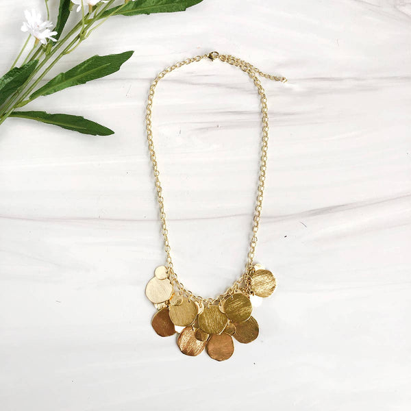 Cascading Disc Necklace - Gold