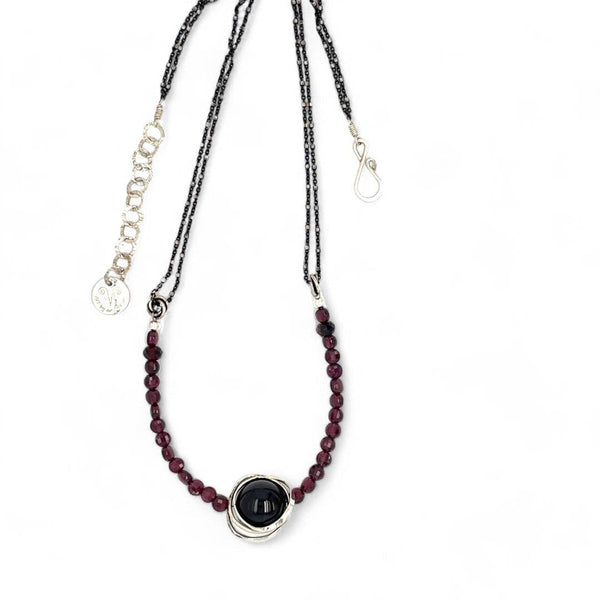 Garnet Solitaire Necklace 82610N