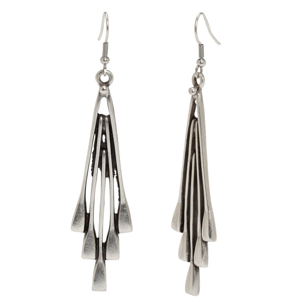 Handmade Delicacy Pewter Earrings - 4613