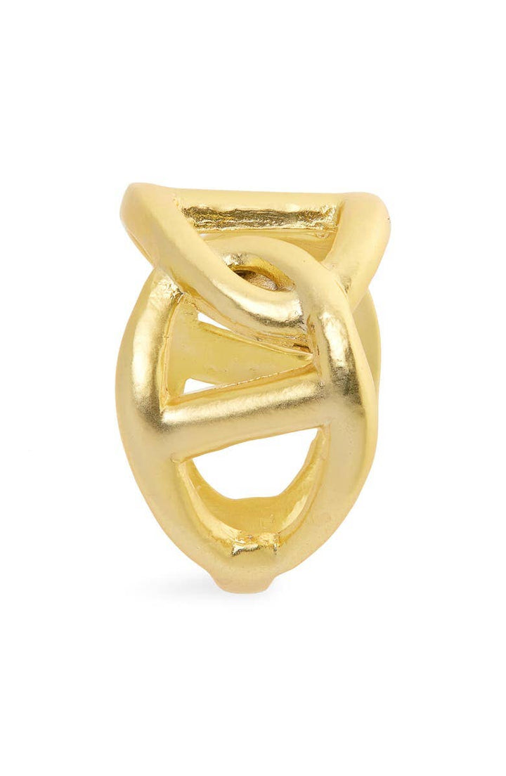 a gold ring on a white background