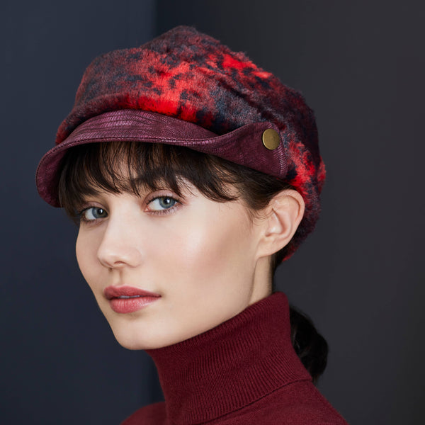 LOVE  X Cha Cha's Leopard Newsboy Hat