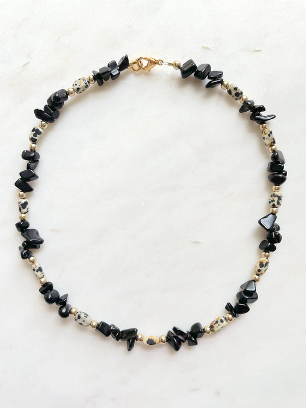 The Justina Choker - Black Onyx & Jasper Gemstone Choker