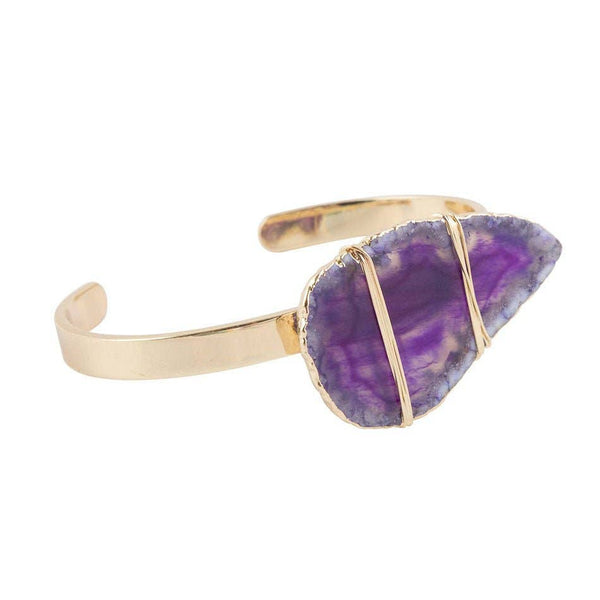 Agate Slab Simple Cuff Bracelet