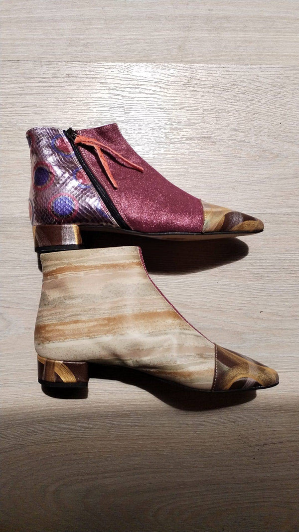 Manhattan Booties - F1 - Patchwork leather ankle boots