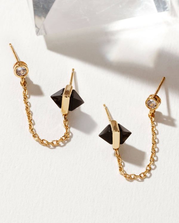 Midnight Serenade Double Pierced Earrings - Clear