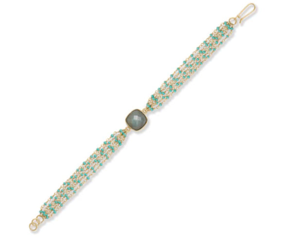 Beaded Turquoise and Labradorite Bracelet