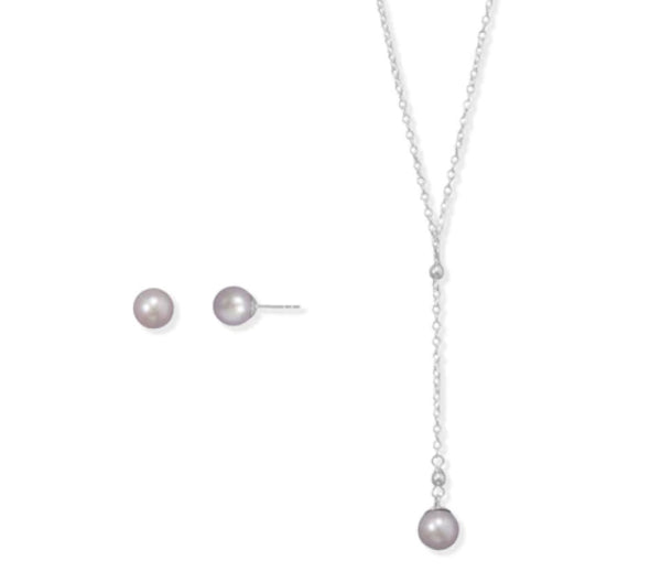 Gold Filled Natural Color Cultured Freshwater Pearl Drop Set