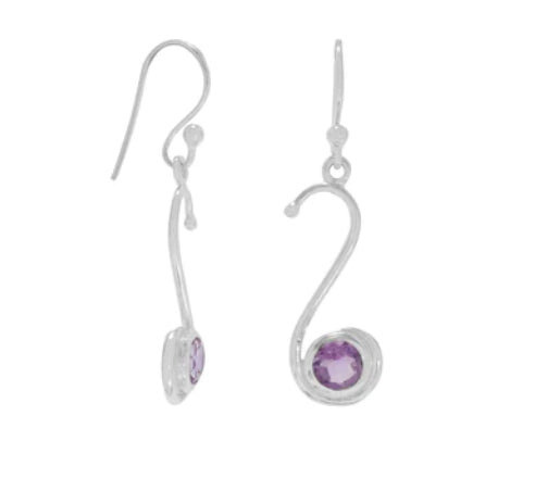 S Design Amethyst Earrings