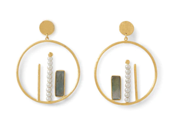 a pair of earrings on a white background