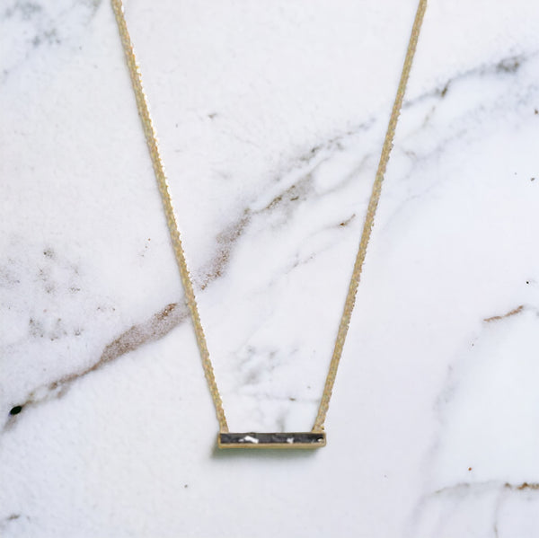 Sale! 14 Karat Gold plated Diamond Chip Necklace