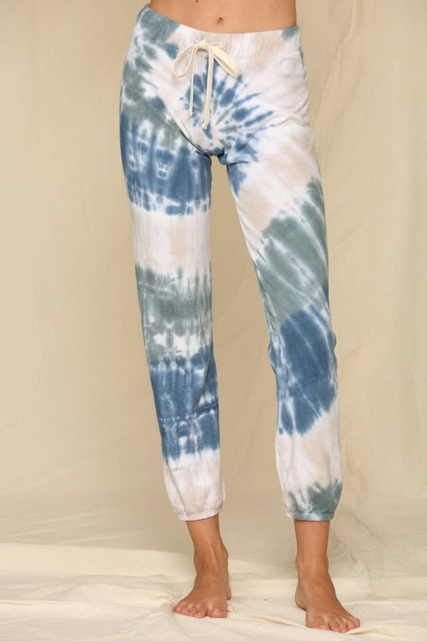 Knit French Terry Spiral Tie Dyed Pants