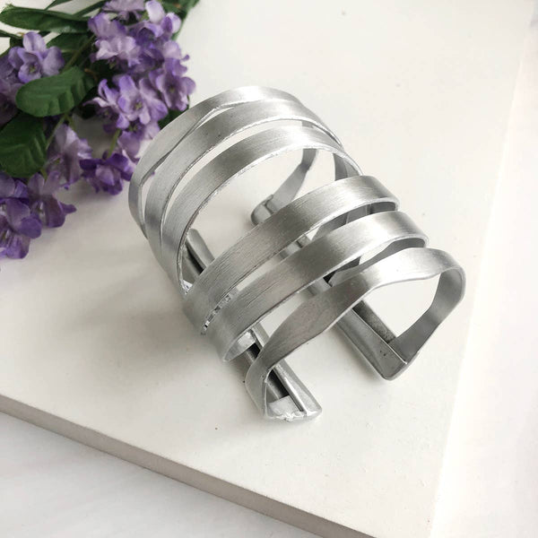 Ornate Arching Cuff - Silver