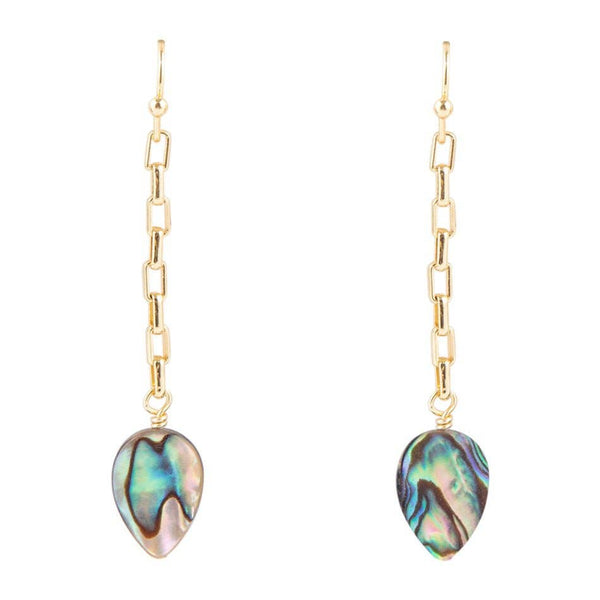 Abalone Chain Drop Earrings