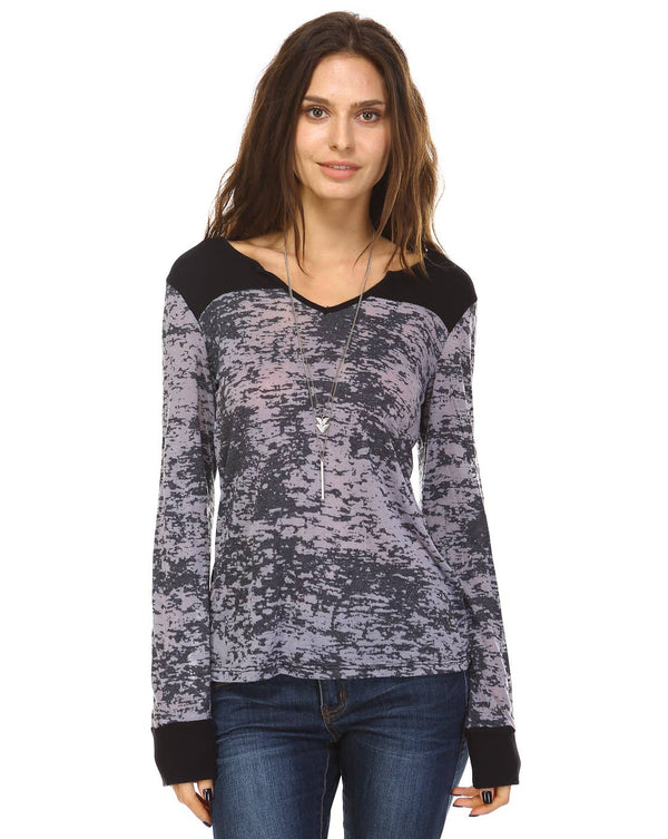 Burnout reactive washed v- neck, tunic