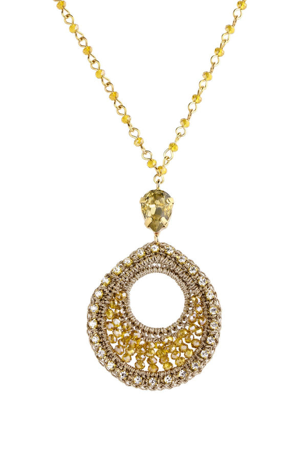 Vivaan Teardrop Gemstone Pendant Statement Necklace