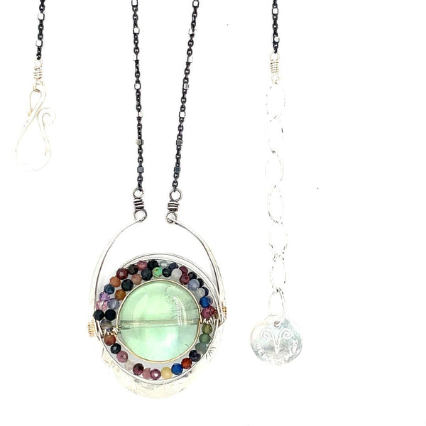 Fluorite Mixed Gemstone Pendant Necklace