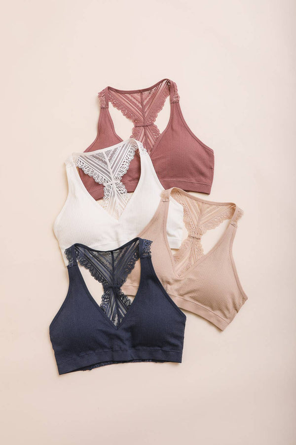 Lace Racerback Bralette - Romantic/Whimsical Design