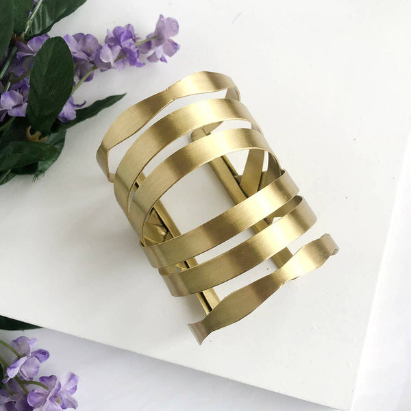 Ornate Arching Cuff - Gold