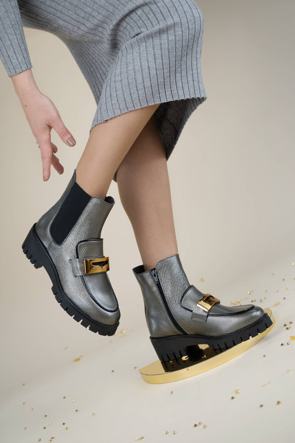 Black Casual Chic Boot Monica 04 - 100% Leather