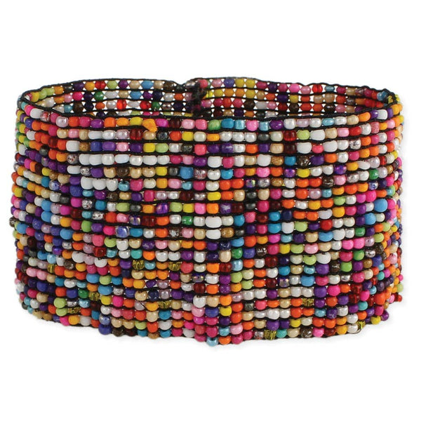 Wide Multi Seed Bead Stretch Bracelet