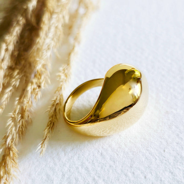 18k gold plated double freeform wrap organic ring