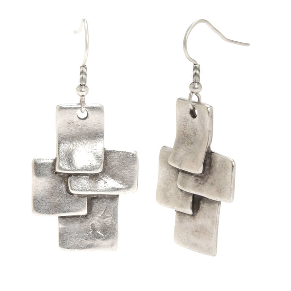 Handmade Scream Pewter Drop Earrings