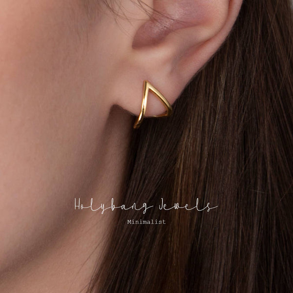 TRIANGLE EAR JACKET EARRINGS