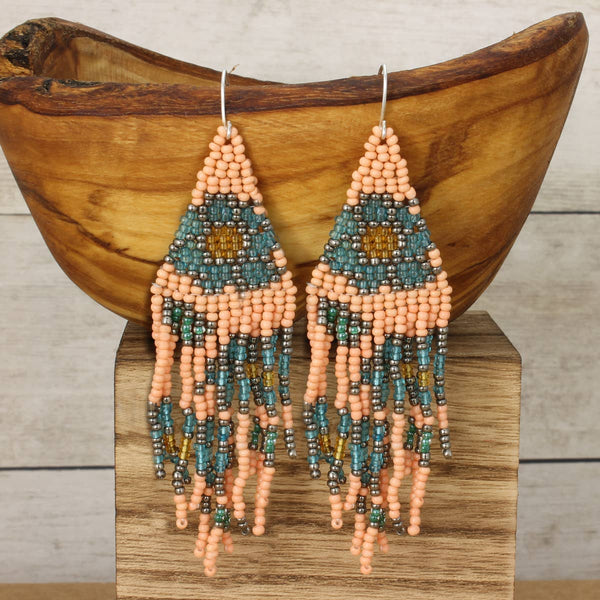 Pastel Bouquet Fringe Beaded Earrings