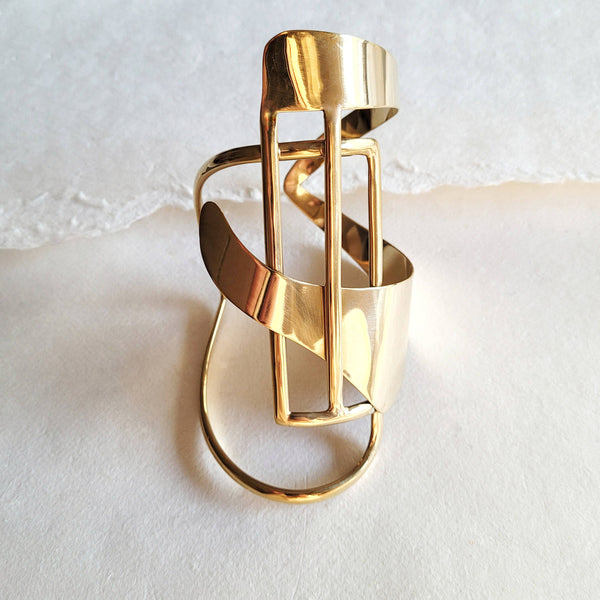 Brass bold statement Dynasty Cuff bracelet