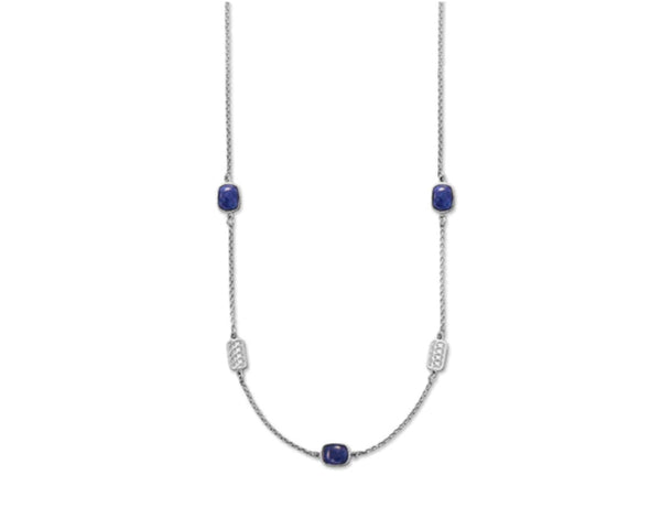 Sodalite and Woven Design Accent Necklace