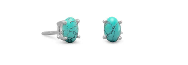 Stabilized Turquoise Stud Earrings