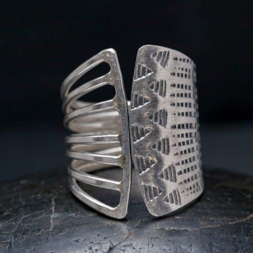 Sterling Silver Split Design Curved Ring