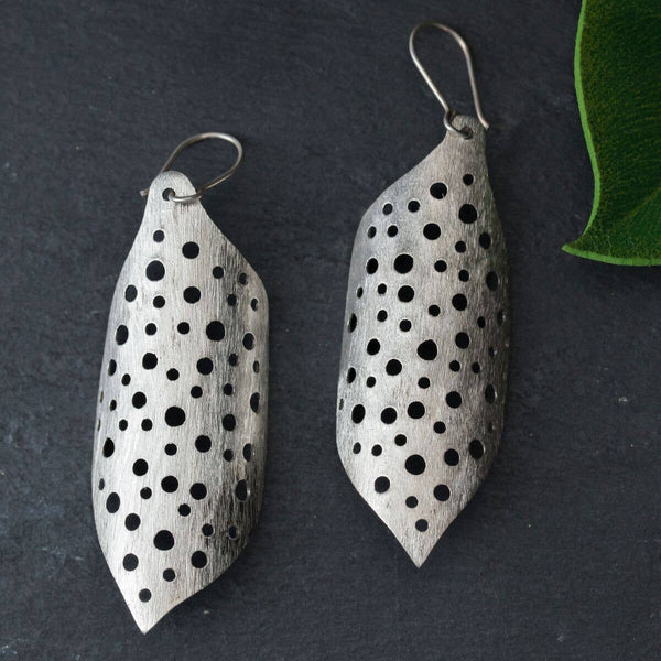 Sterling Silver Honeycomb Drop Earring