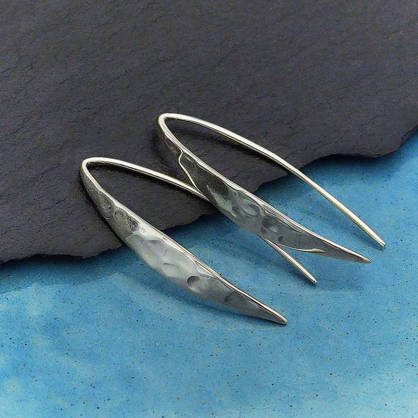 Sterling Silver Hammered Arc Earrings