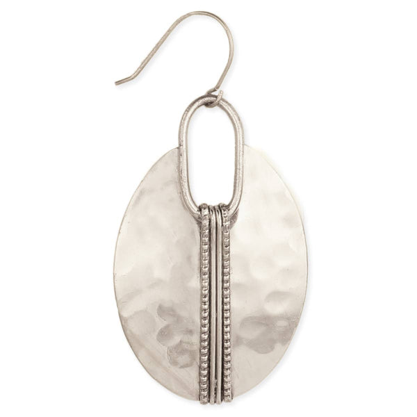 Boho Basics Silver Wrapped Oval Drop Earring