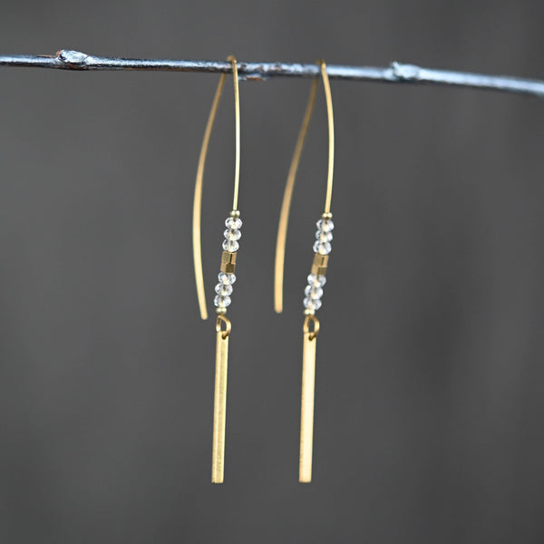 Beaded Longwire with Bar Drop Earrings